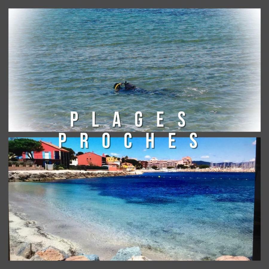 Studio Port D'Hyeres Vue Mer Et Iles De Porquerolles Et Port-Cros Exteriör bild